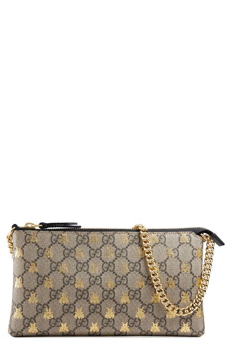 gucci linea bee gg supreme wrist wallet|Authentic GUCCI GG Supreme Monogram Canvas Floral Ophidia .